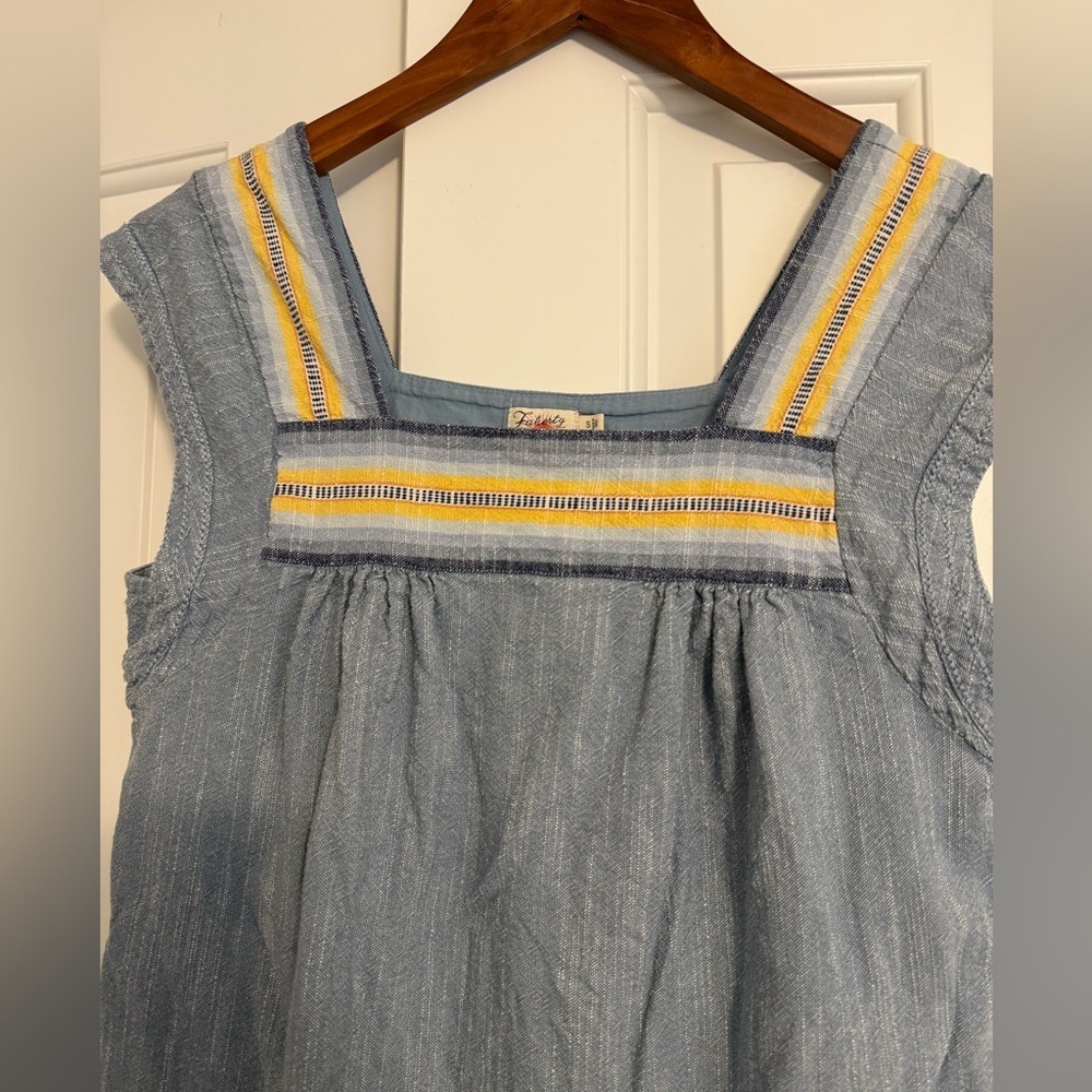 FAHERTY Hailee Stripe Trim Shift Dress In Indigo Ombre Stripe Size Small - Picture 6 of 12